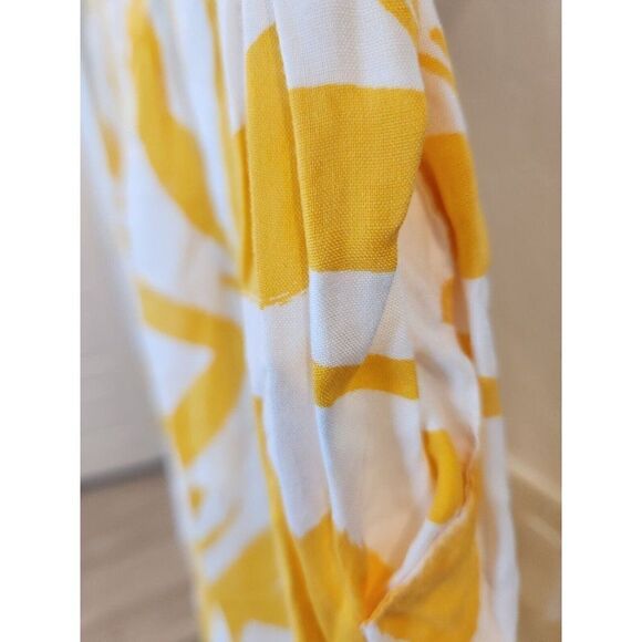 Vintage 80s Esprit Yellow White Shirt Pants Set Size S Oversized - Picture 13 of 15